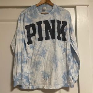 PINK Tie-Dye Long Sleeve T-Shirt